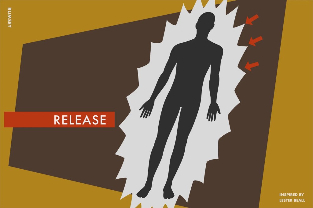 An image inspired by Lester Beall symobising antidepressant withdrawal pain.