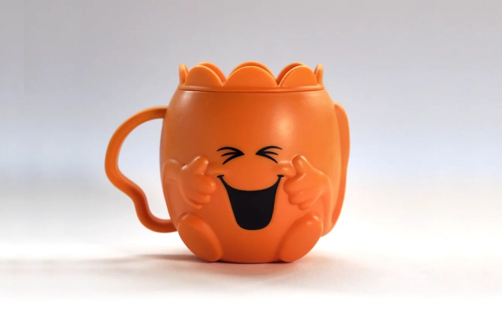 A McDonald's Mr Tickle Happy Meal toy.