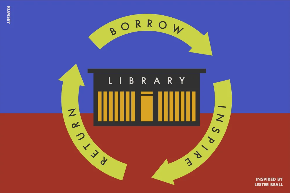 An image inspired by Lester Beall based on a library near my home.